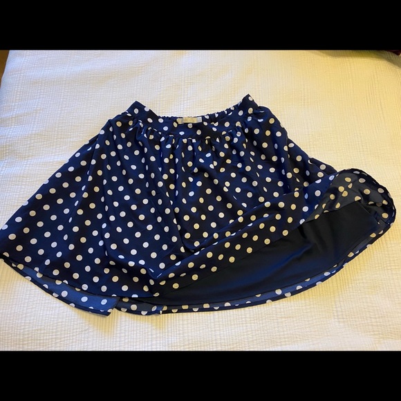 Navy and white polka dot circle skirt - Picture 4 of 4